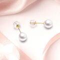 wholesale 18K Gold Freshwater Pearl Stud Earrings for Women (7 10mm)-0-15