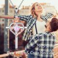 wholesale Sterling Silver Birthstones Rose Cross Heart Crucifix Pendant Necklace for Women-0-50