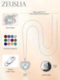 wholesale S925 Sterling Silver 18K White Gold Plated Moonstone & Birthstone Pendant Necklace - Romantic I Love You Always Forever Engraved Jewelry Gift for Women-0-2