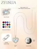 wholesale S925 Sterling Silver 18K White Gold Plated Moonstone & Birthstone Pendant Necklace - Romantic I Love You Always Forever Engraved Jewelry Gift for Women-0-2