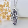 wholesale  Sterling Silver Quartz Frog Pendant Necklace Gift for Women Mom -0-35