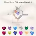 TOUPOP Sterling Silver Alexandrite Rose Heart Butterfly Pendant Necklace-0-4