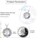 wholesale 925 Sterling Silver Rainbow Crystal Tree of Life Pendant Necklace-0-4