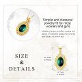 wholesale 14K Yellow Gold Sterling Silver Oval Emerald Pendant Celtic Knot Necklace-0-4