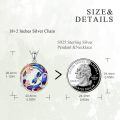 wholesale 925 Sterling Silver Lotus Dragonfly Pendant With Rainbow Glass-0-3