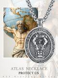 wholesale 925 Sterling Silver Greek God Amulet Pendant Necklace  with 24 Rolo Chain-0-5