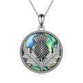 wholesale 925 Sterling Silver Thistle Necklace Wholesale With Abalone Shell-0-0