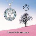 wholesale Sterling Silver Crystal Tree of Life Necklace Celtic Knot Jewelry for Women-0-8