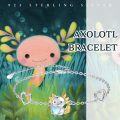 wholesale 925 Sterling Silver Sparkly Heart & Axolotl Bracelet – Adjustable Nickel-Free Cute Gift for Women-0-5