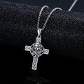 wholesale 925 Sterling Silver Celtic Cross with Skull and Bones Pendant Necklace  - Gothic Jewelry for Men & Women-0-1