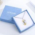 wholesale 925 Sterling Silver Skeleton Playing Guitar Two Tone Oval Pendant Necklace-0-2