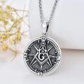 wholesale 925 Sterling Silver Compass Pendant Necklace with Masonic Symbol - Nautical s for Women-0-1