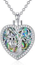 wholesale TOUPOP Mothers Day Gifts For Mom Cremation Jewelry Sterling Silver Tree Of Life Owl Urn Pendant Necklace For Ashes Keepsake Human Memorial Pendant Jewelry For Women -0-0