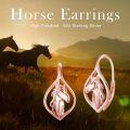 wholesale Rose Gold 925 Sterling Silver Hypoallergenic Unicorn Head Hoop Earrings for Women-0-5