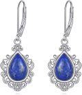 wholesale Sterling Silver Moonstone Lapis Lazuli Larimar Pink Opal Peridot Amethyst Earrings-0-13