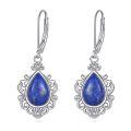 wholesale 925 Sterling Silver Elegant Purple Teardrop Earrings Wholesale With Crystal Accents-0-13