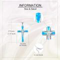 wholesale 925 Sterling Silver Opal Inlay Cross Pendant Necklace Religious  for Women and Men-0-9