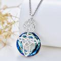 wholesale Sterling Silver Crystal Celtic Knot Heart Ashes Memorial Necklace for Women-0-52