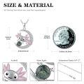 wholesale 925 Sterling Silver Green Moss Agate Moon Axolotl Pendant Necklace for Women's -0-1