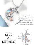 wholesale 925 Sterling Silver Moon Mermaid Pendant with Opal Stone Necklace s for Women-0-3