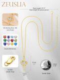 wholesale  Sterling Silver Birthstones Gold Cross Necklace for Women -0-2