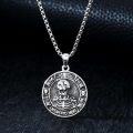 wholesale 925 Sterling Silver Gothic Skull Memento Mori Pendant Necklace with 22 + 2 Extender Chain - Stoic  for Men & Women-0-1