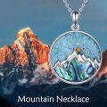 wholesale 925 Sterling Silver Abalone Shell & Turquoise Mountain Pendant Necklace for Women Nature Lover Gifts-0-1