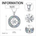 wholesale 925 Sterling Silver Celtic Knot Compass Pendant with Opal and Blue Crystals Necklace for Women Men s 48 Chain Length-0-3