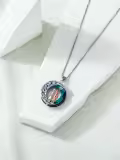 TOUPOP 925 Sterling Silver Blue Crystal Twins Pendant Necklace-0-2