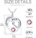 wholesale 925 Sterling Silver Birthstone Crystal Horse Heart Necklace Women s Jewelry Gift-0-29