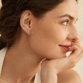 wholesale 925 Sterling Silver Rose Flower Leaf Branch Stud Earrings Rose Gold Platinum Plated-0-3