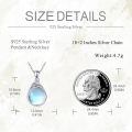 wholesale 925 Sterling Silver Moonstone Teardrop Pendant Necklace Platinum Plated Wire Wrapped Chain-0-4