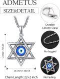 wholesale 925 Sterling Silver Evil Eye Star of David Pendant Necklaces for Men Women s-0-1
