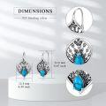 wholesale 925 Sterling Silver Turquoise Peacock Drop Earrings for Women Girls Gift Boxed-0-5