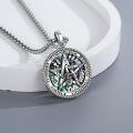 wholesale 925 Sterling Silver Abalone Shell Tetragrammaton Pentagram Pendant Necklace-0-4