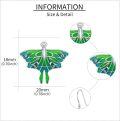 wholesale 925 Sterling Silver Green Enamel Luna Moth Earrings for Women-0-2