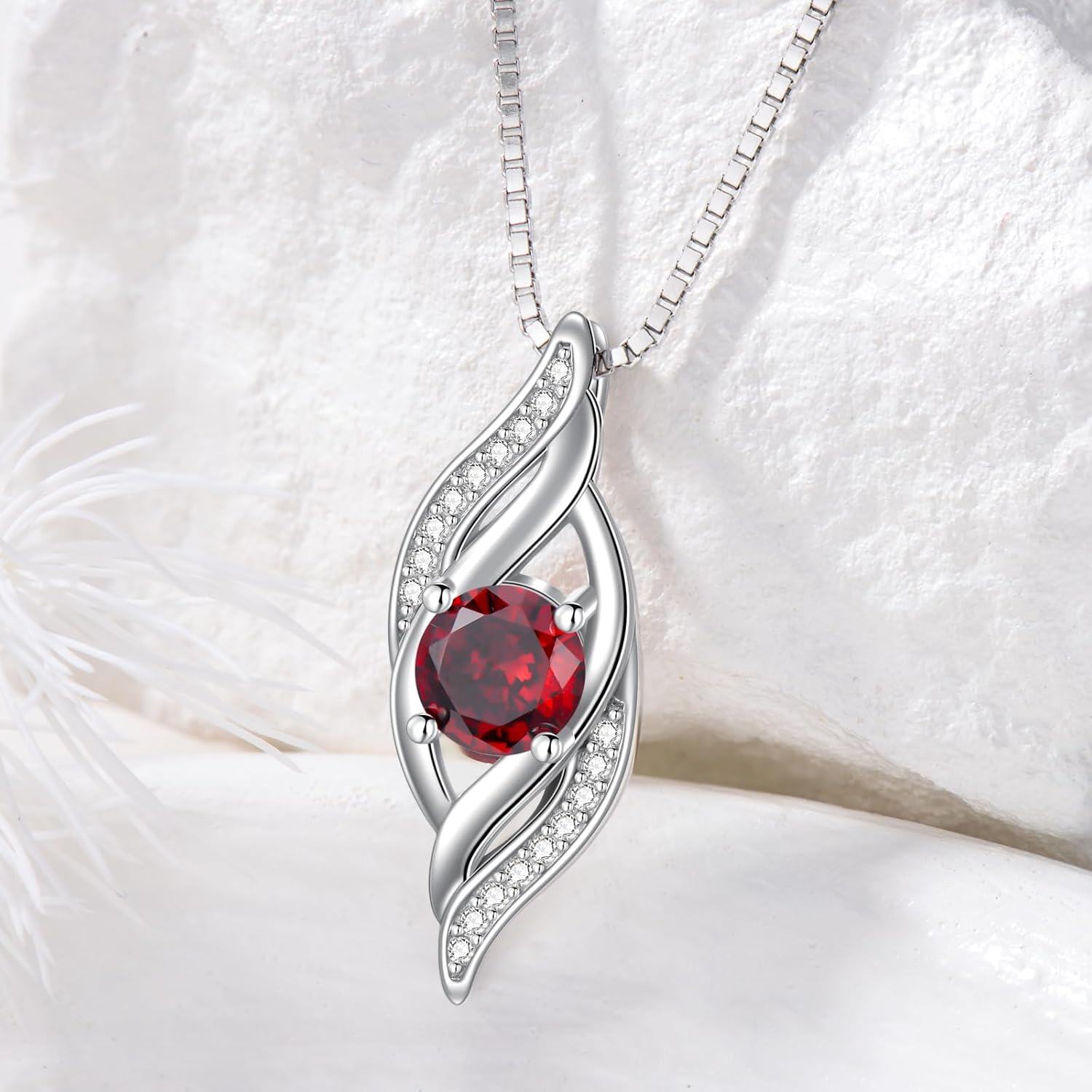 wholesale 925 Sterling Silver Birthstone Infinity Necklace for Women Love Jewelry Gift-0-3