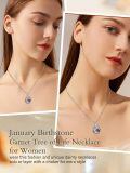wholesale 925 Sterling Silver Pendant Necklace Platinum Plated Tree Of Life Red Heart Crystal-0-3