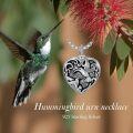 wholesale TOUPOP Hummingbird Urn Necklace For Ashes 925 Sterling Silver Heart Cremation Jewelry For Ashes Heart Hummingbird Keepsake Necklace For Ashes Memorial Gifts For Women Men -0-1