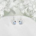 wholesale 925 Sterling Silver Heart-Shaped Blue Crystal Animal Theme Dangle Earrings for Women Gifts-0-1