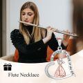 TOUPOP Sterling Silver Ballet Violin Cello Flute Piano Saxophone Accordion Harp Pendant Necklace-0-3