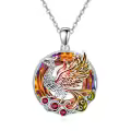 TOUPOP 925 Sterling Silver Crystal Phoenix Necklace Christmas Birthday Gifts For Women-0-0