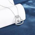 wholesale 925 Sterling Silver Heart-Shaped Sloth Pendant Necklace with Cubic Zirconia Gifts for Her-0-1