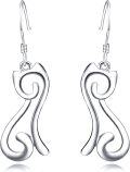 wholesale 925 Sterling Silver Cat Drop Earrings for Women and Girls-0-0