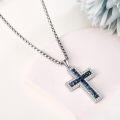 wholesale Sterling Silver Cross Pendant Necklace Religious Jewelry Gift for Women Men-0-2