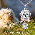 wholesale 925 Sterling Silver Dog Bone Paw Print Pendant Necklace for Women Girls Gifts-0-1