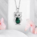wholesale  Sterling Silver Lapis Turquoise Malachite Larimar Opal Owl Necklace Gift -0-16
