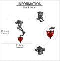 wholesale 925 Sterling Silver Red Heart Rose Vine Ear Climber Earrings for Women-0-3