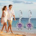 wholesale Sterling Silver Gemstone Leverback Dangle Drop Filigree Earrings for Women-0-40