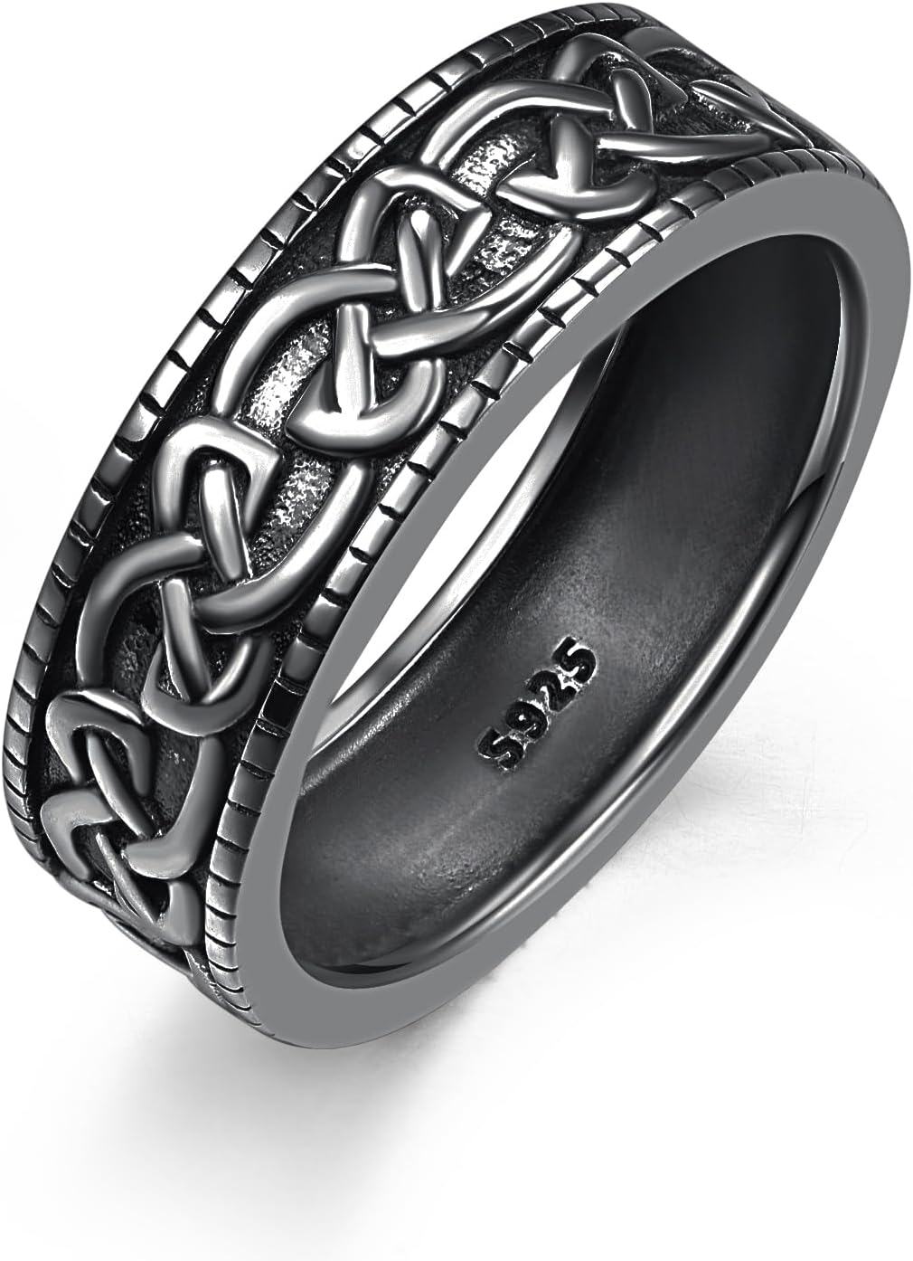 Sterling Silver Celtic Knot Wedding Band Rings for Men Celtic Jewelry Gifts-0-1